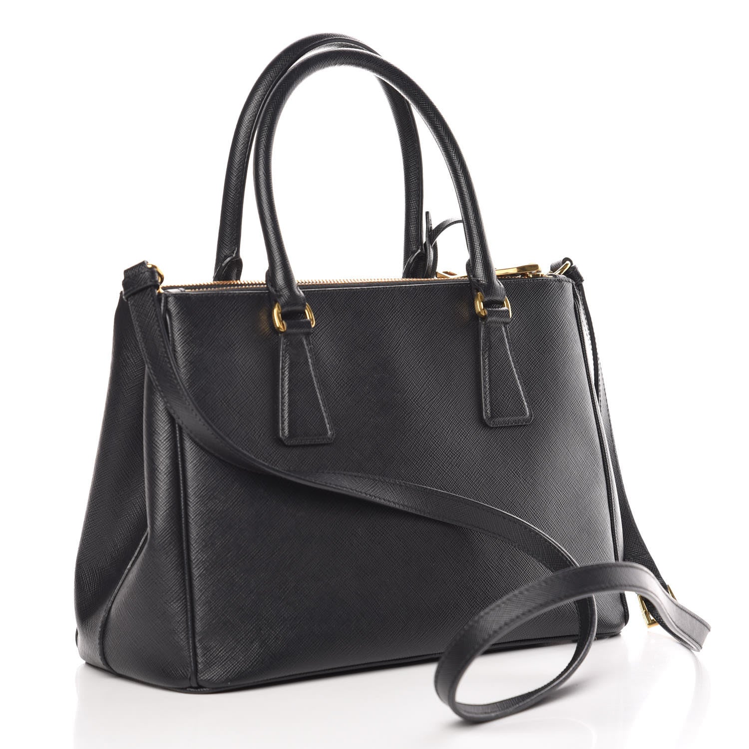 Prada Saffiano Small Galleria Double Zip Tote Black 3 of 16