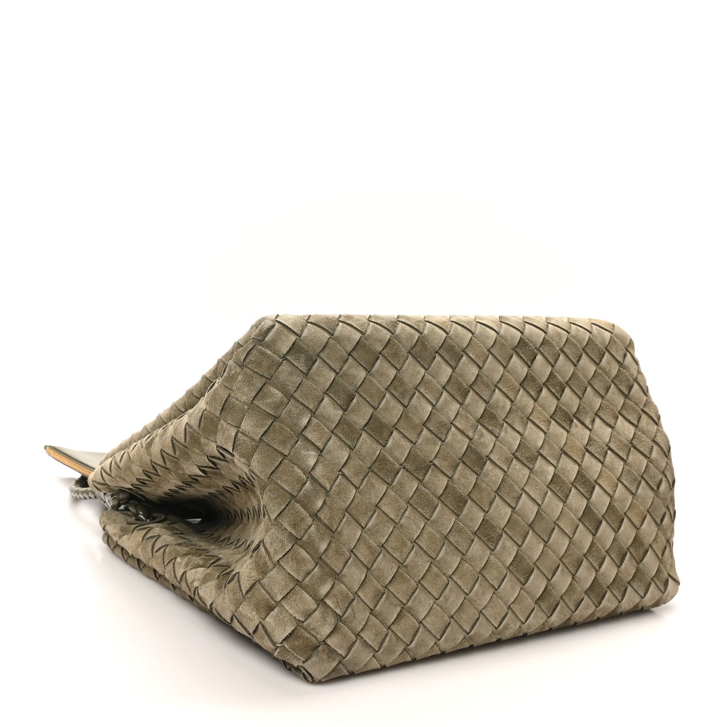 Suede Intrecciato Large Andiamo Parachute Shoulder Bag Cypress