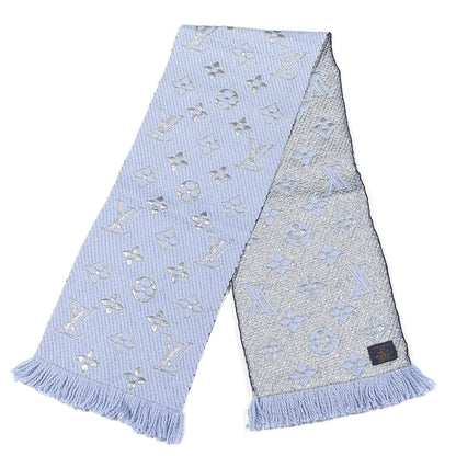 Louis Vuitton Wool Silk Logomania Shine Scarf Gris 2 of 3
