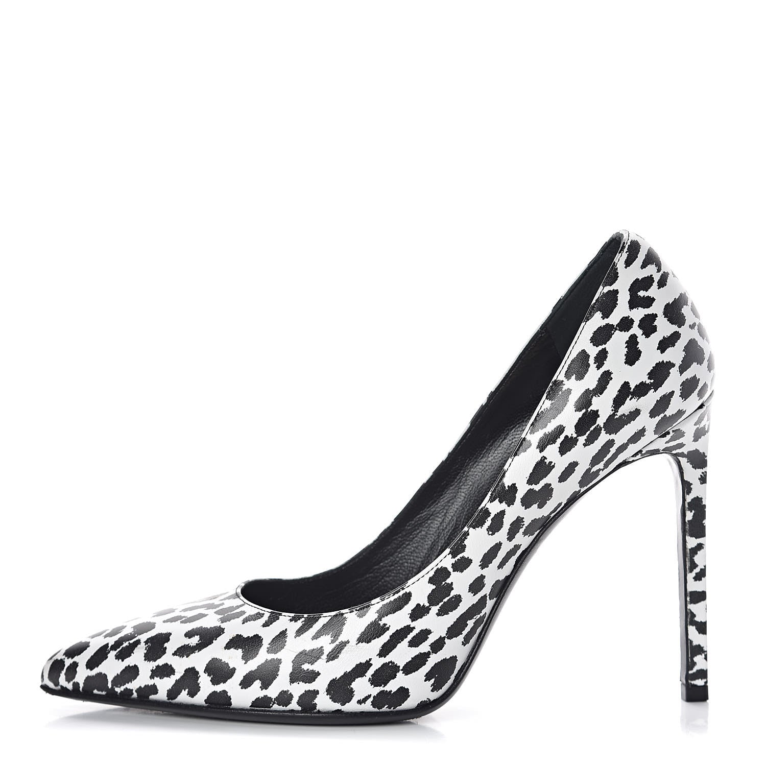 Saint Laurent Soft Calfskin Baby Cat Paris 105 Pumps 37.5 White Black 1 of 10