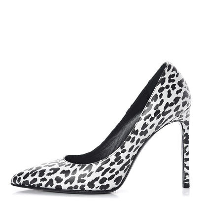Saint Laurent Soft Calfskin Baby Cat Paris 105 Pumps 37.5 White Black 1 of 10