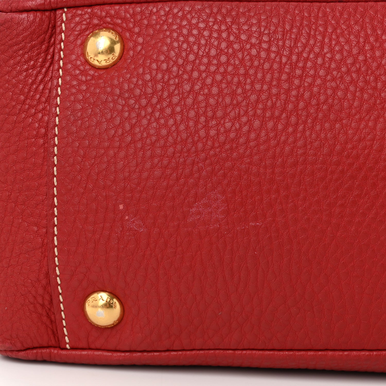 Prada Vitello Daino Satchel Rosso 12 of 14