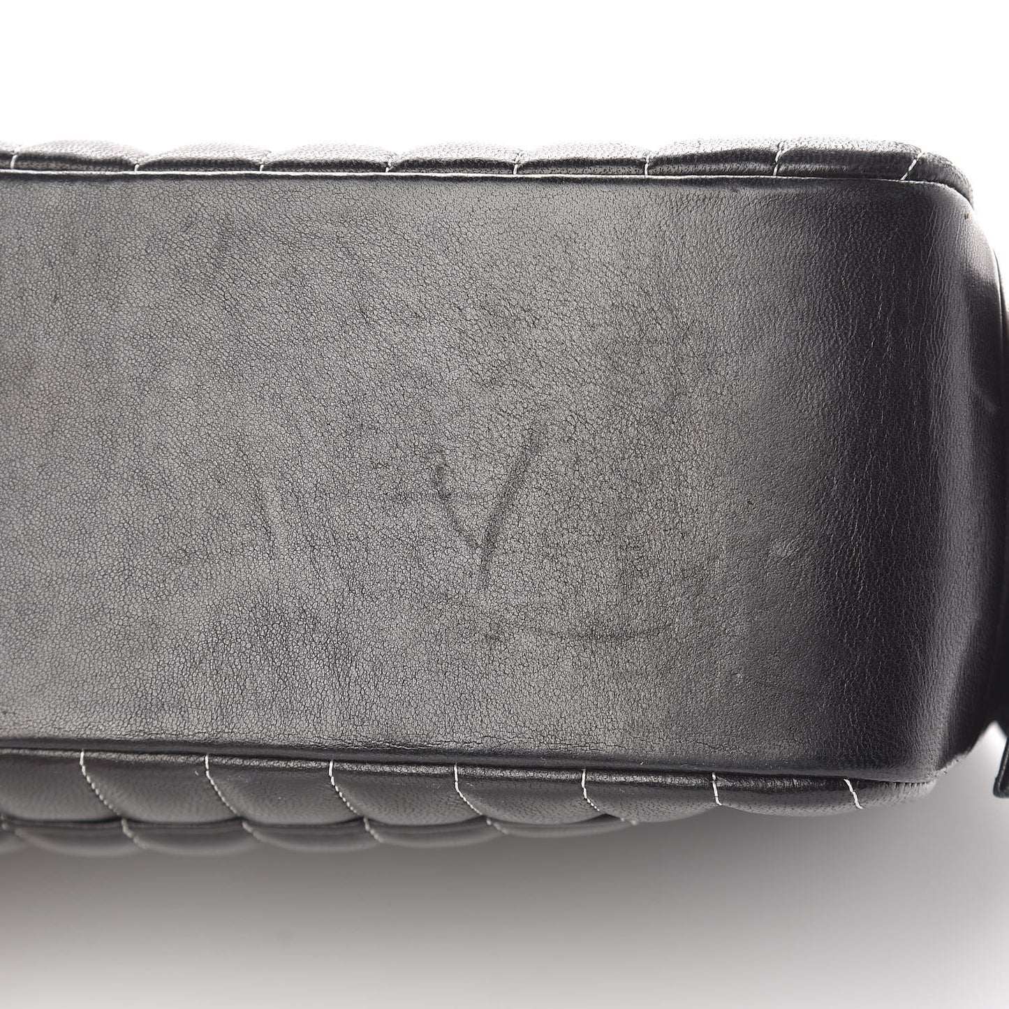 Lambskin Vertical Quilted Mademoiselle Camera Case Black