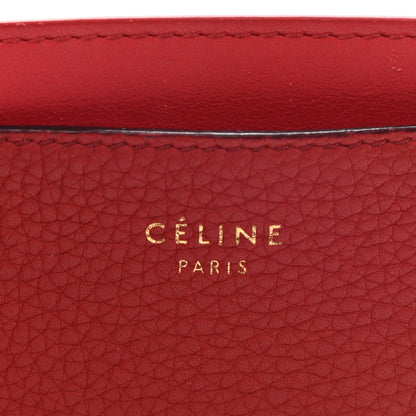 Celine Drummed Calfskin Bi-Color Card Holder Red 6 of 7