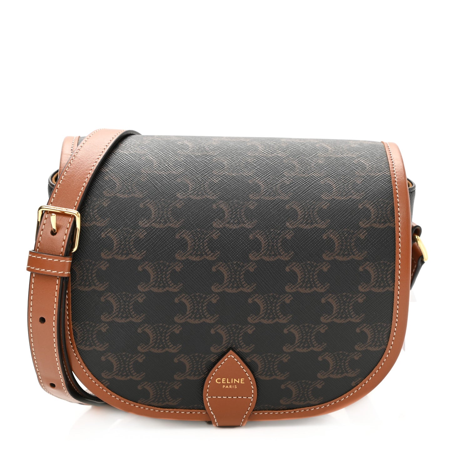 Triomphe Canvas Medium Folco Bag Tan