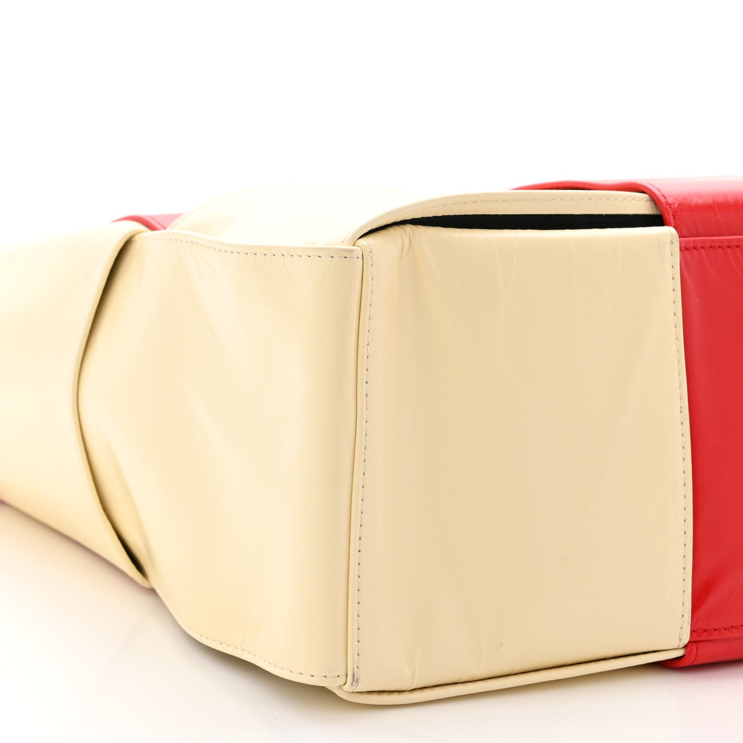 Paper Calfskin Maxi Intrecciato Colorblock Large Arco Tote Black Camomile