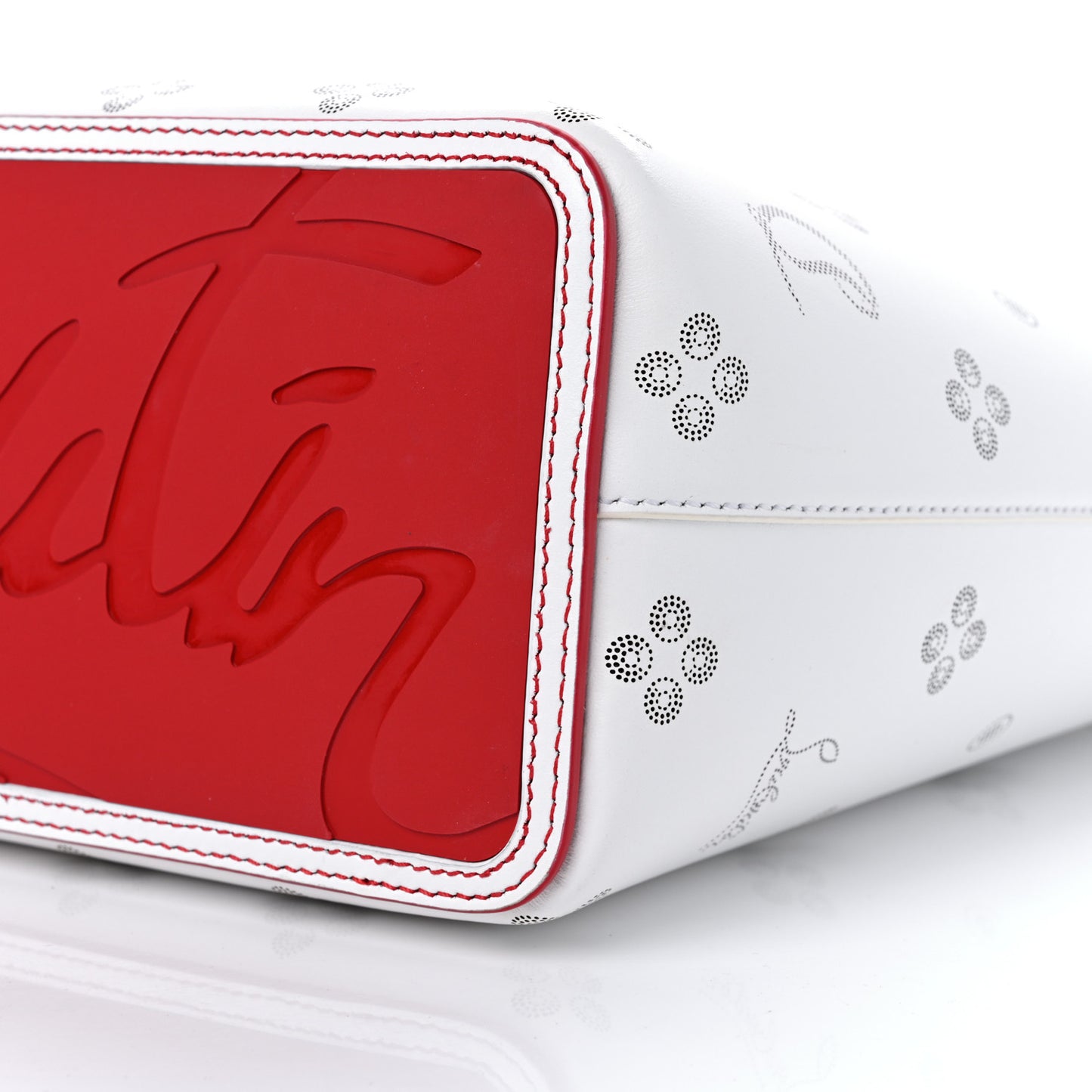 Calfskin Loubinthesky Mini East West Cabata Tote White
