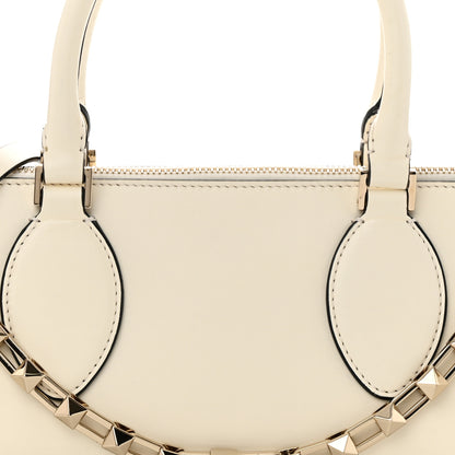 Valentino Garavani Smooth Calfskin Rockstud East West Top Handle Bag Ivory 8 of 10