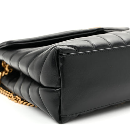 Saint Laurent Calfskin Y Quilted Monogram Small Loulou Chain Satchel Black 9 of 10