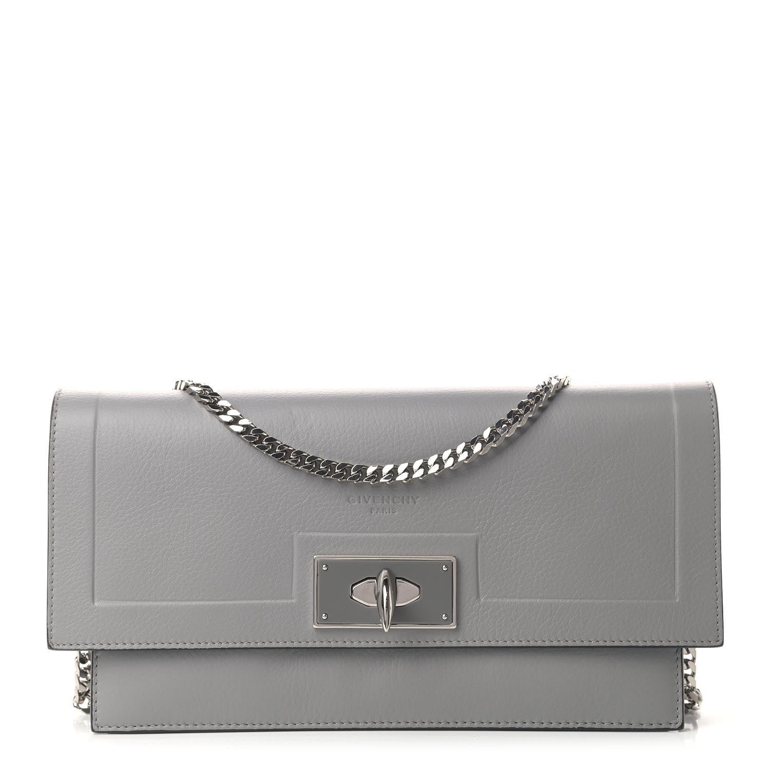 Givenchy Calfskin Shark Lock Chain Wallet Grey 1 of 6