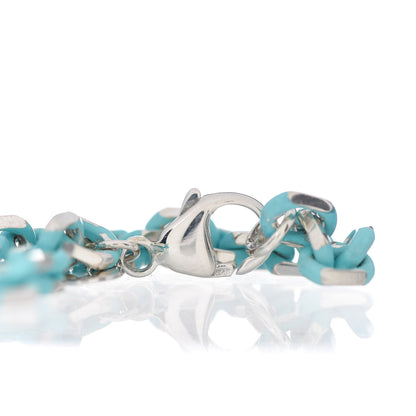 Tiffany Sterling Silver Enamel Link Bracelet Blue 4 of 4