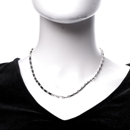 Cartier 18K White Gold Fidelity Bar Link Chain Necklace 2 of 6