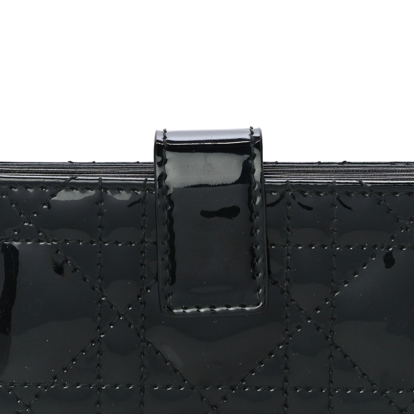Patent Cannage Lady Dior 5-Gusset Card Holder Black
