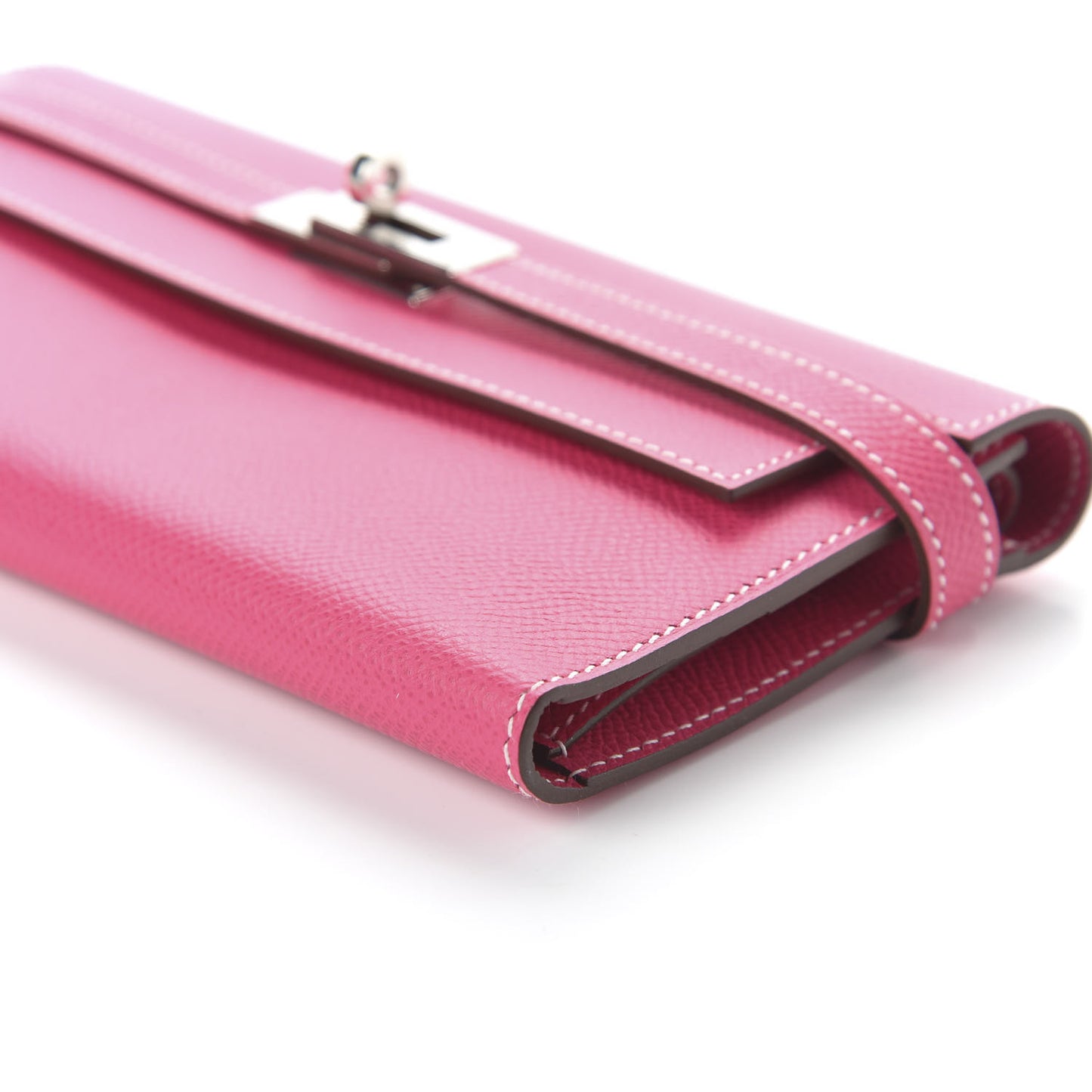Epsom Kelly Tri-Fold Wallet Rose Tyrien