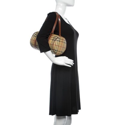 Burberry Haymarket Check Barrel Bag Brown 2 of 15