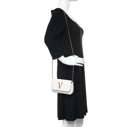 Versace Nappa Quilted Virtus Evening Bag White 2 of 9
