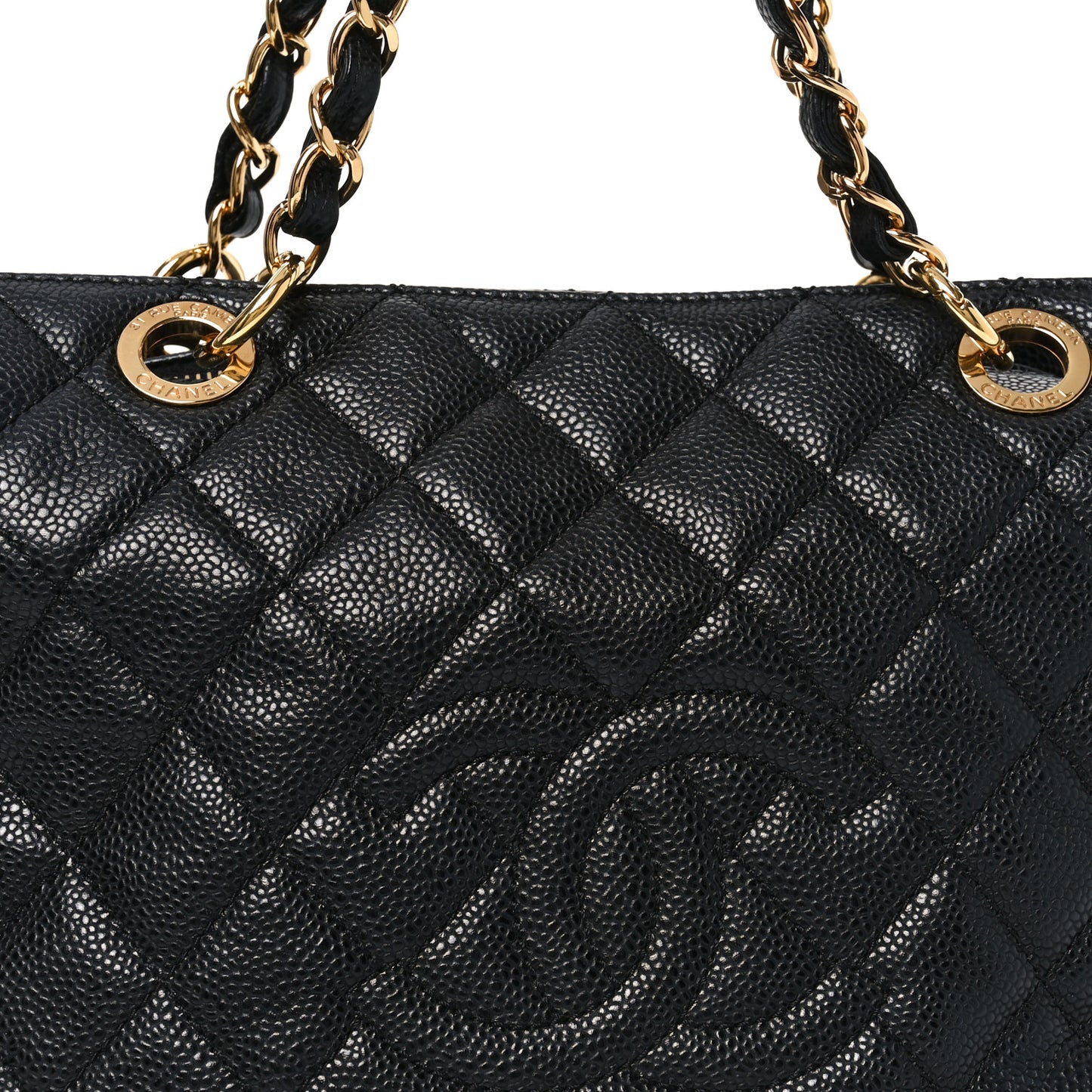 Caviar Quilted Petit Timeless Tote PTT Black
