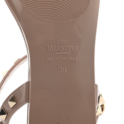 Valentino Garavani PVC Jelly Rockstud Caged Sandals 36 Poudre 6 of 7