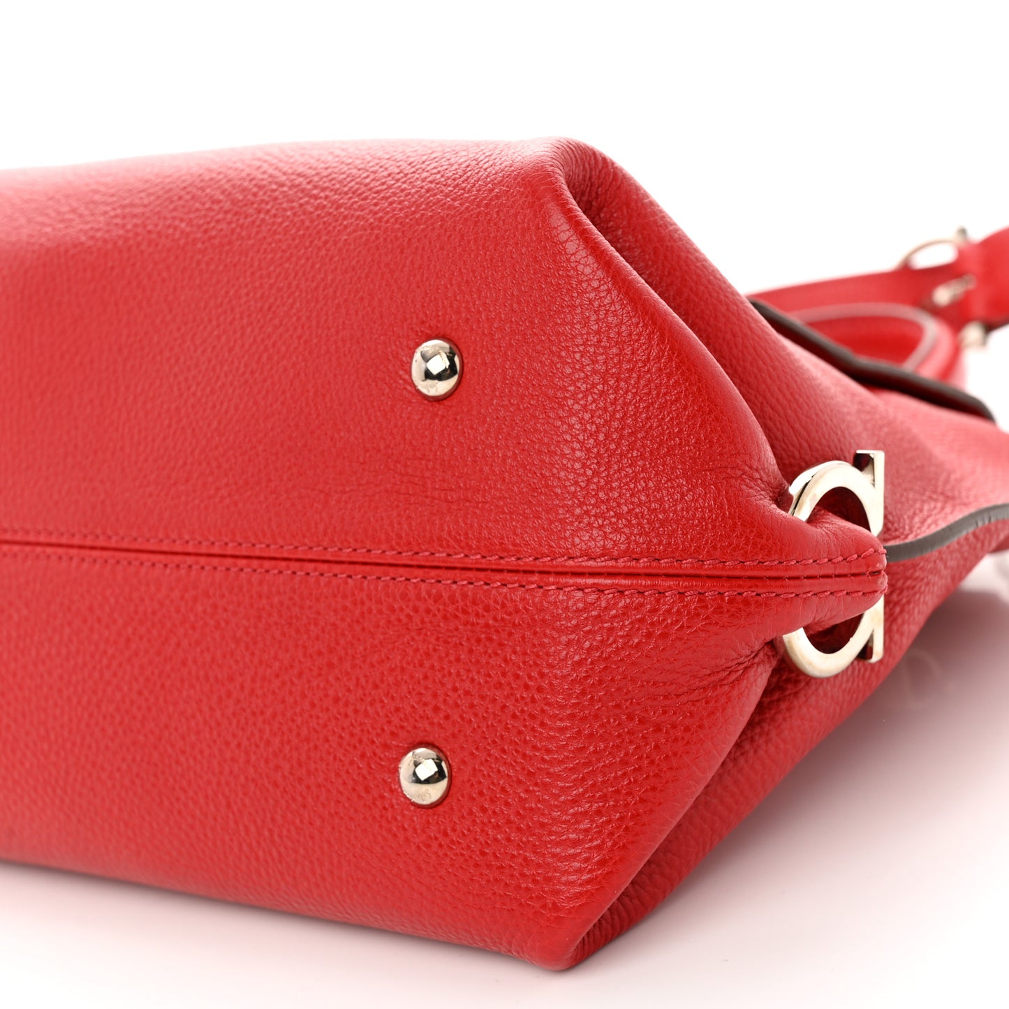 Grained Calfskin Sofia Satchel Red