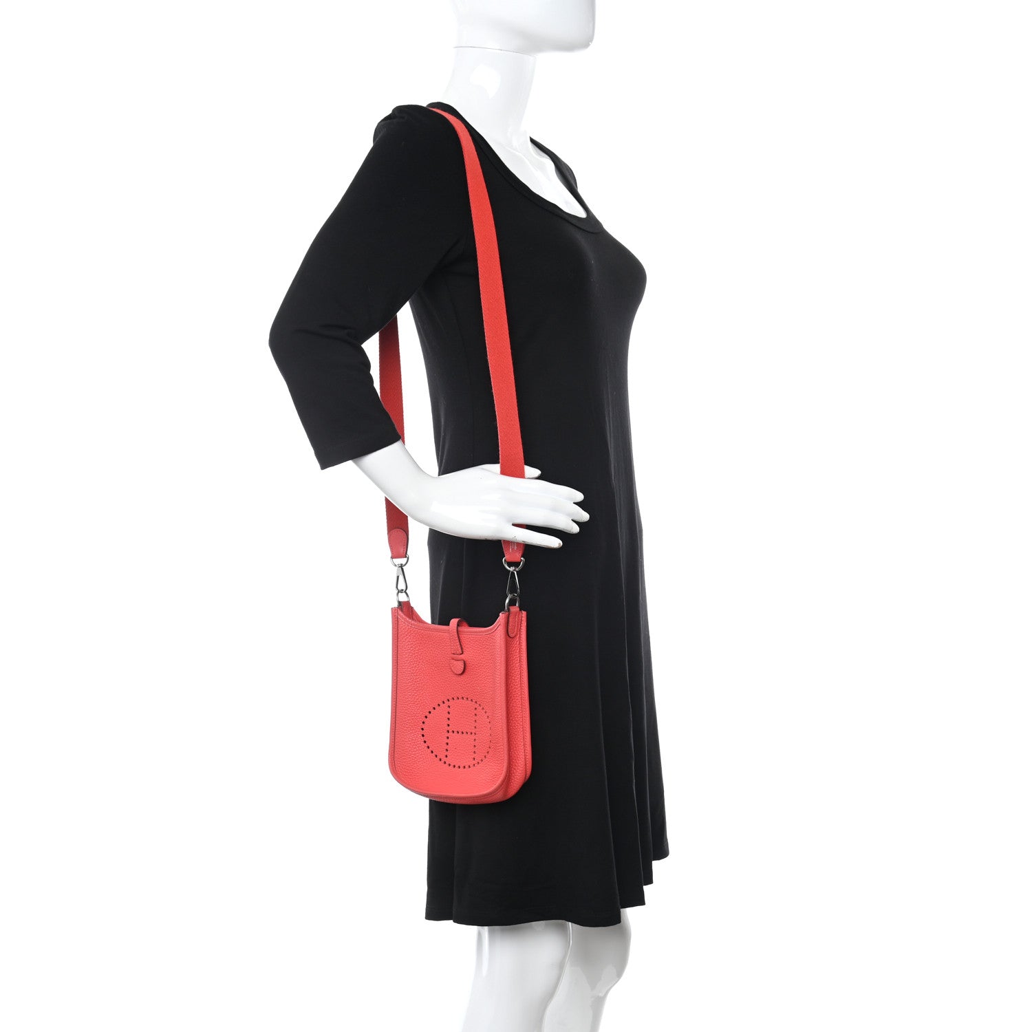 Hermes Taurillon Clemence Evelyne TPM Rouge De Coeur 2 of 15