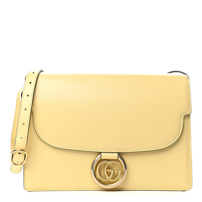 Gucci Textured Calfskin Medium Torchon GG Ring Shoulder Bag Butter 1 of 10