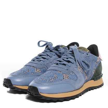 Valentino Garavani Macrame Lace Suede Camouflage Womens Rockrunner Sneakers 39 Multicolor 3 of 8