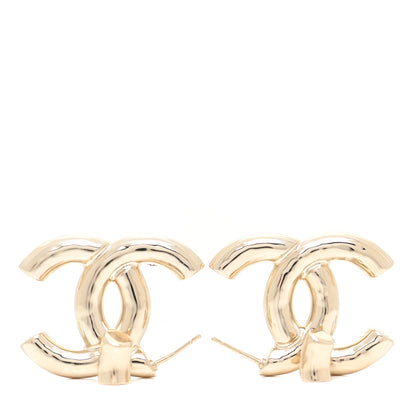 Chanel Metal Large CC Earrings Light Gold 3 of 6