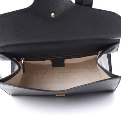 Gucci Calfskin Small GG Marmont Top Handle Bag Black 5 of 10