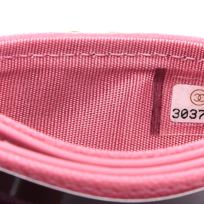 Chanel Caviar Quilted Boy Card Holder Pink 8 of 9