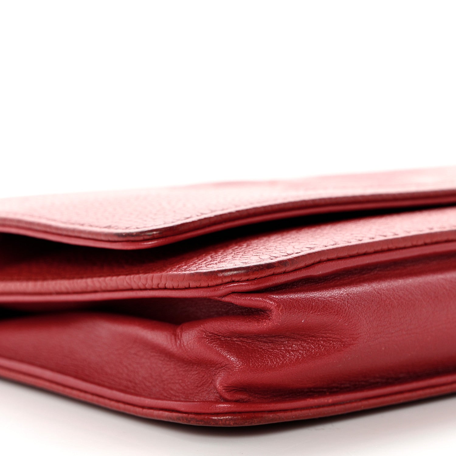 Chanel Caviar Timeless CC Wallet on Chain WOC Red 9 of 11