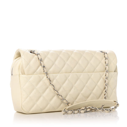 Chanel Caviar Quilted Jumbo Easy Flap Dark White 2 of 10