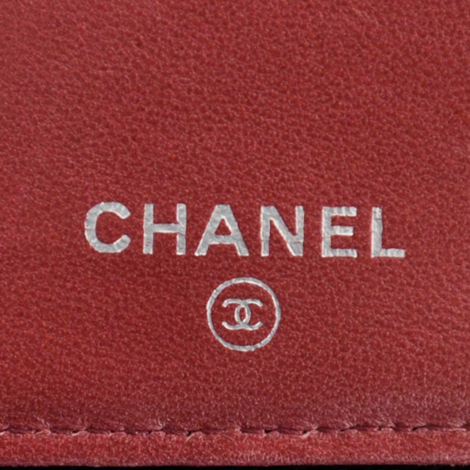 Chanel Lambskin Quilted Yen Wallet Red 8 of 10