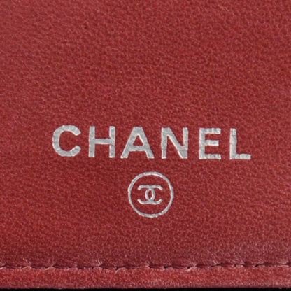 Chanel Lambskin Quilted Yen Wallet Red 8 of 10