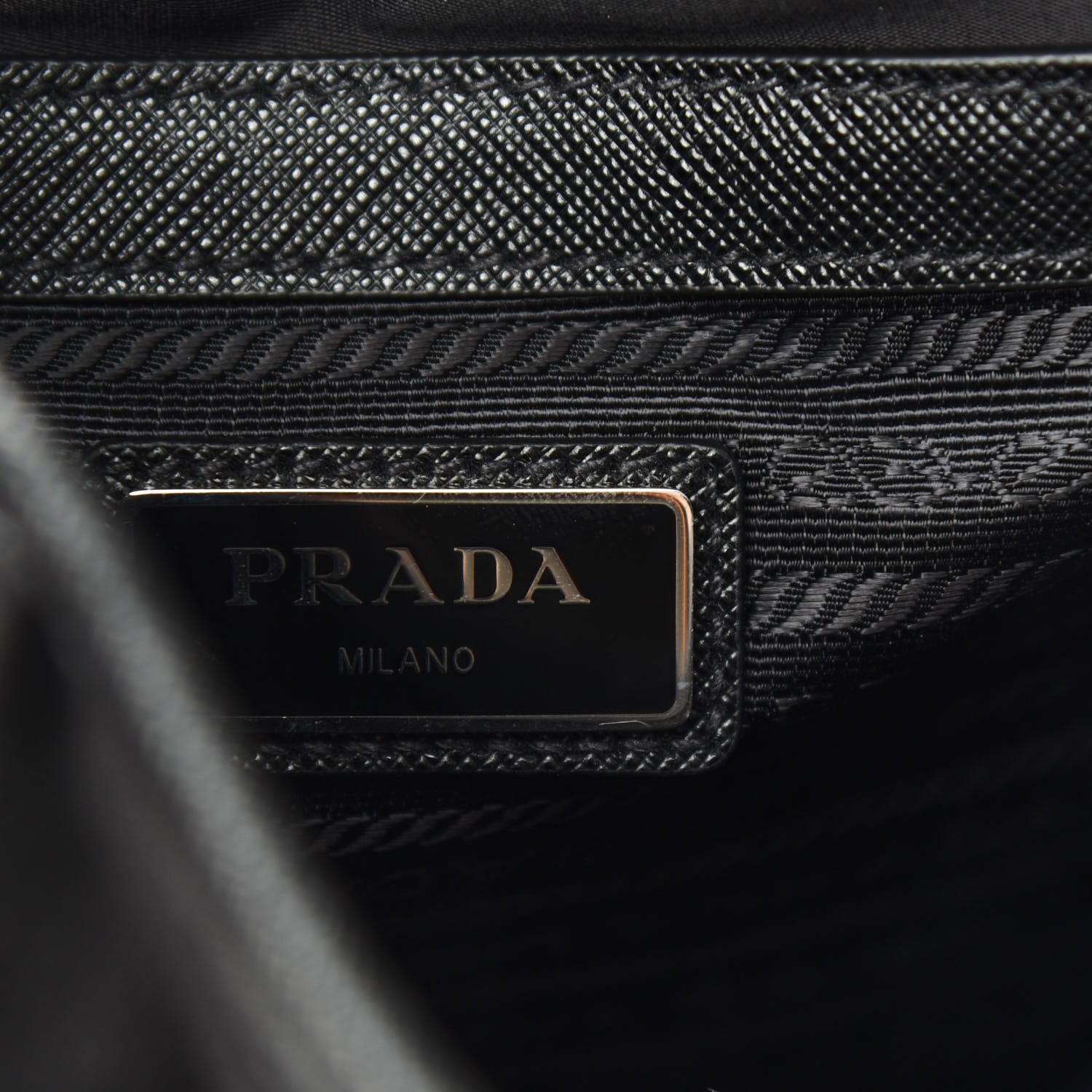 Prada Tessuto Nylon Saffiano Logo Messenger Bag Black 6 of 10