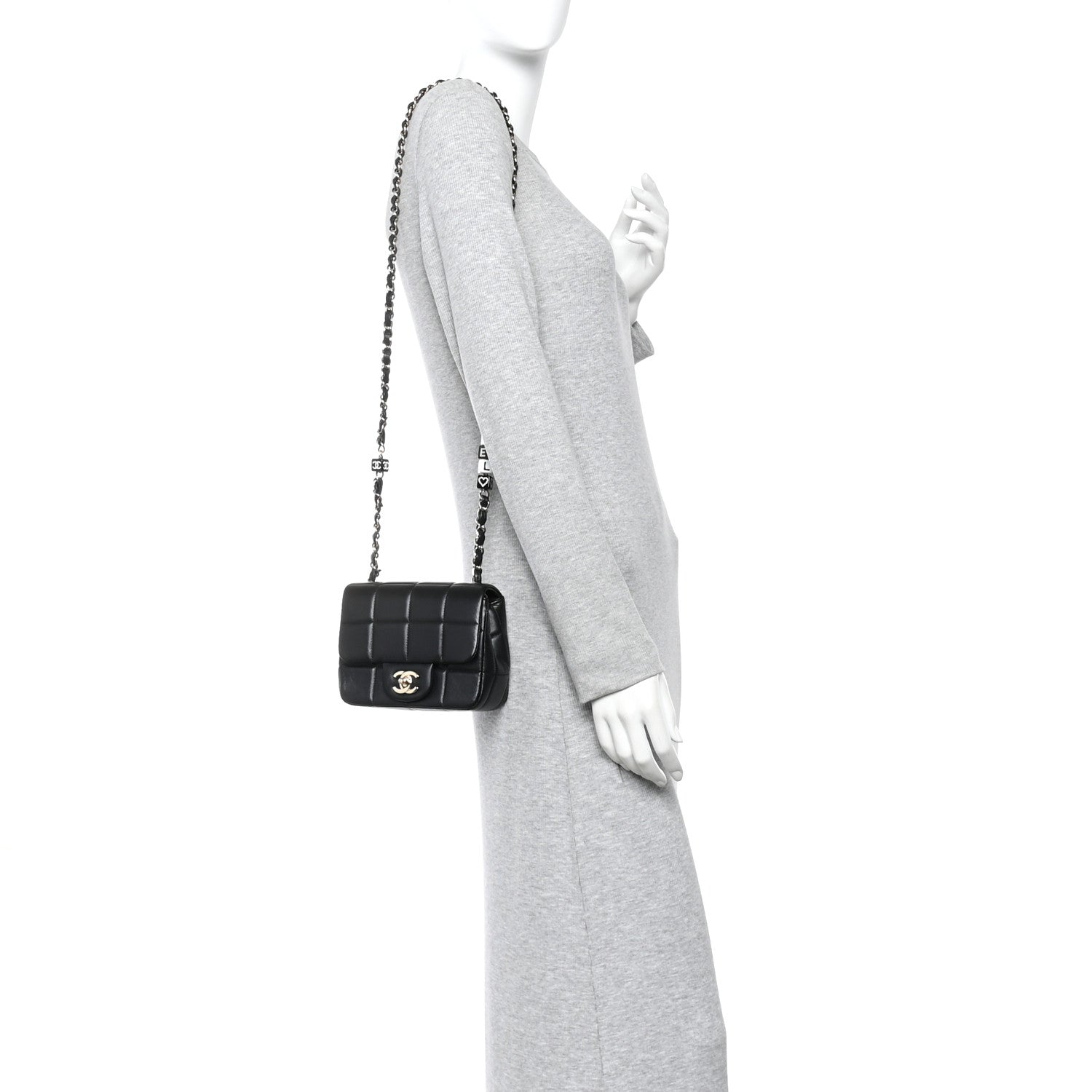 Chanel Lambskin Resin Crystal Square Quilted Mini Monacoco Flap Black 2 of 11
