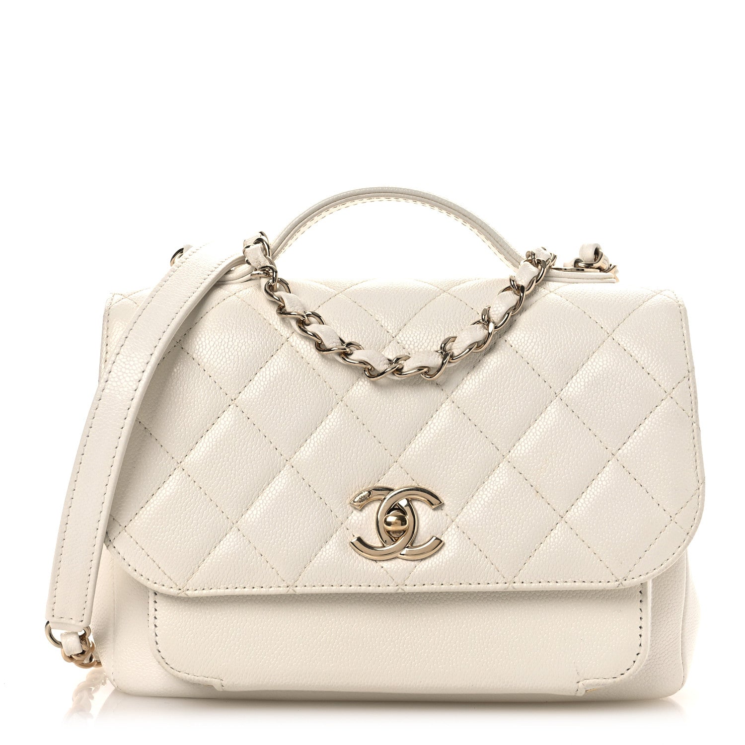 Chanel Caviar Quilted Medium Business Affinity Flap White 1 of 11