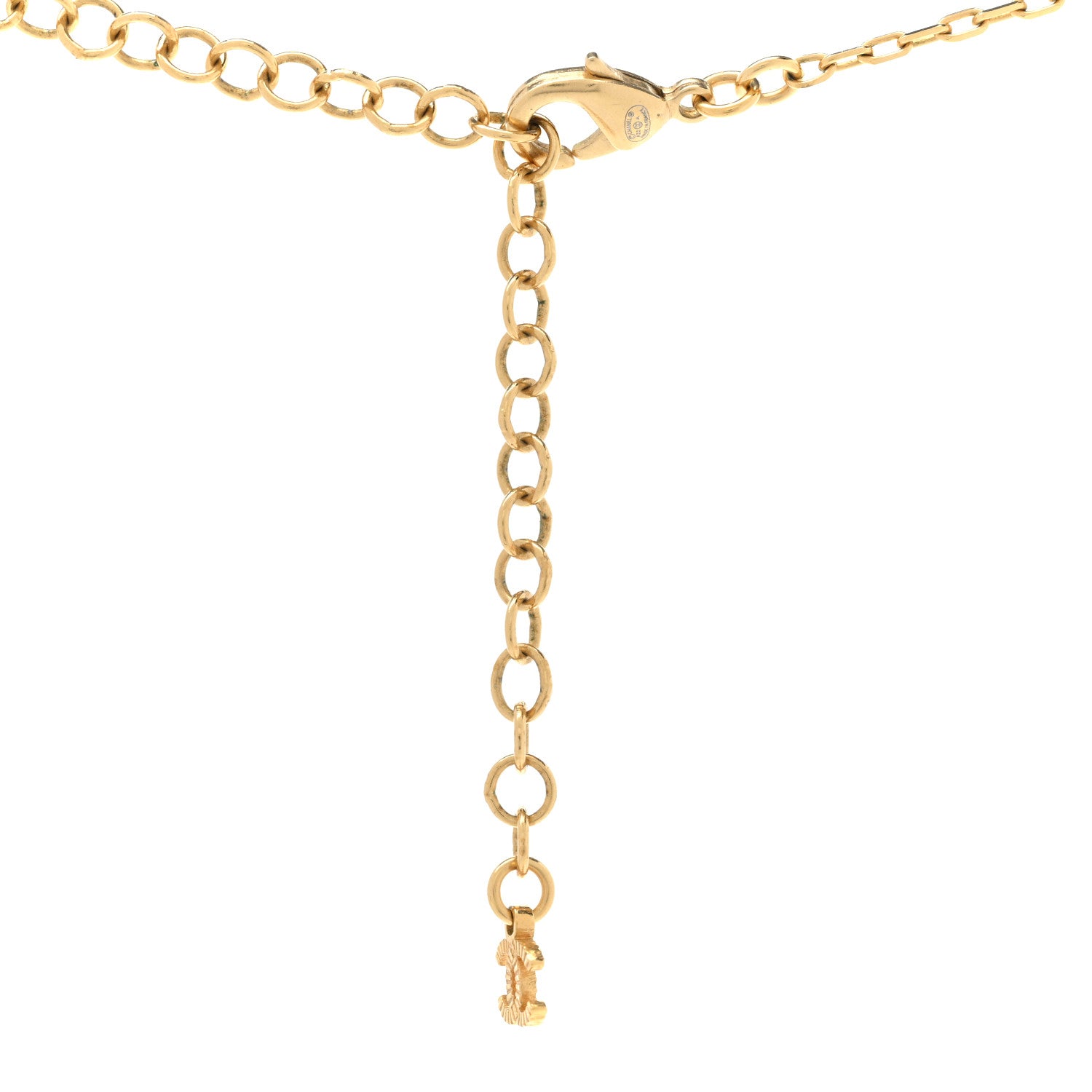 Chanel Pearl Crystal CC Pendant Necklace Gold 5 of 7