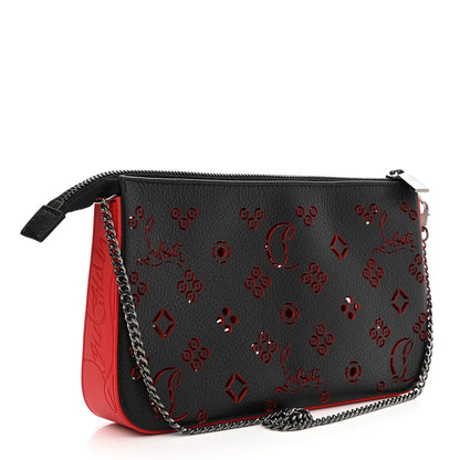 Christian Louboutin Calfskin Loubinthesky Perforated Shoulder Bag Black 3 of 8