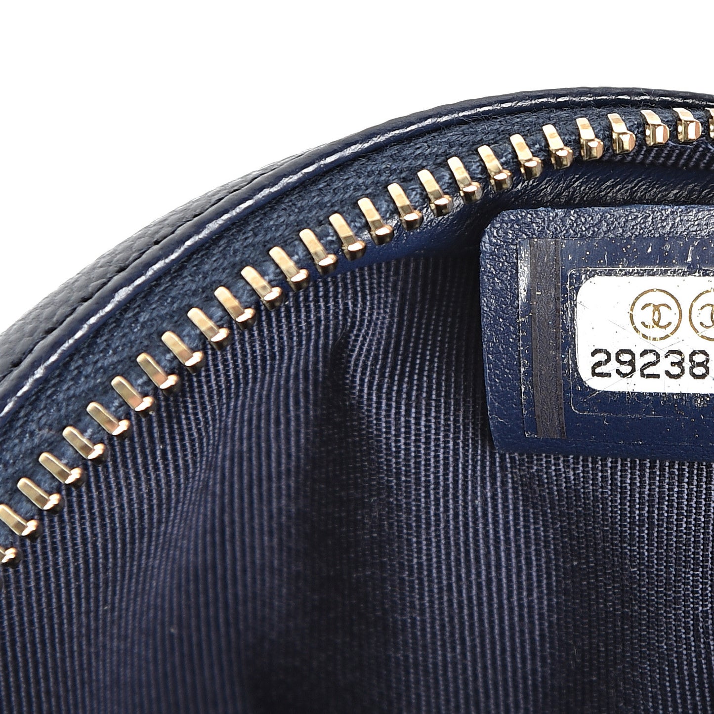 Caviar Quilted Zip Around Classic Coin Purse Navy Blue