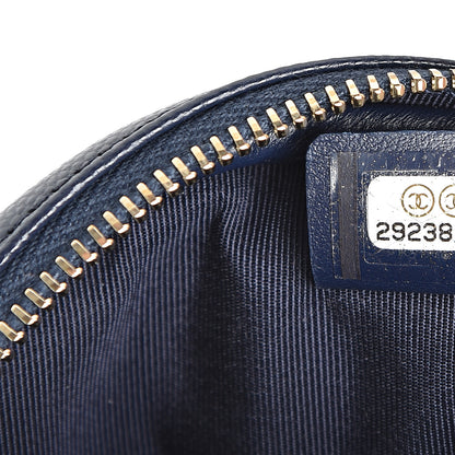 Chanel Caviar Quilted Zip Around Classic Coin Purse Navy Blue 7 of 8