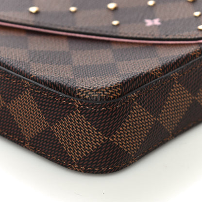 Louis Vuitton Damier Ebene Studded Pochette Felicie Chain Wallet 9 of 11