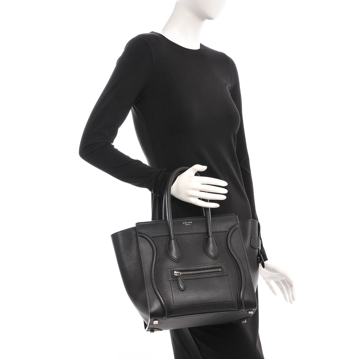 Drummed Calfskin Micro Luggage Black