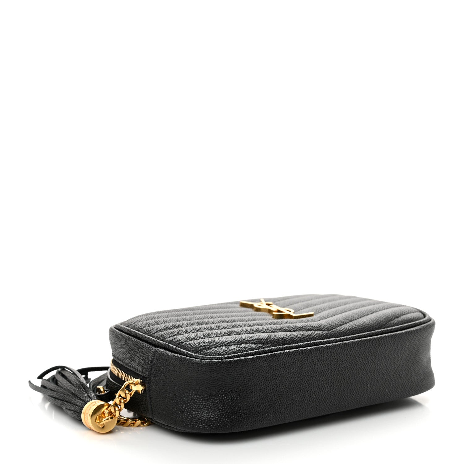 Saint Laurent Grain De Poudre Matelasse Monogram Mini Lou Camera Bag Black 4 of 11