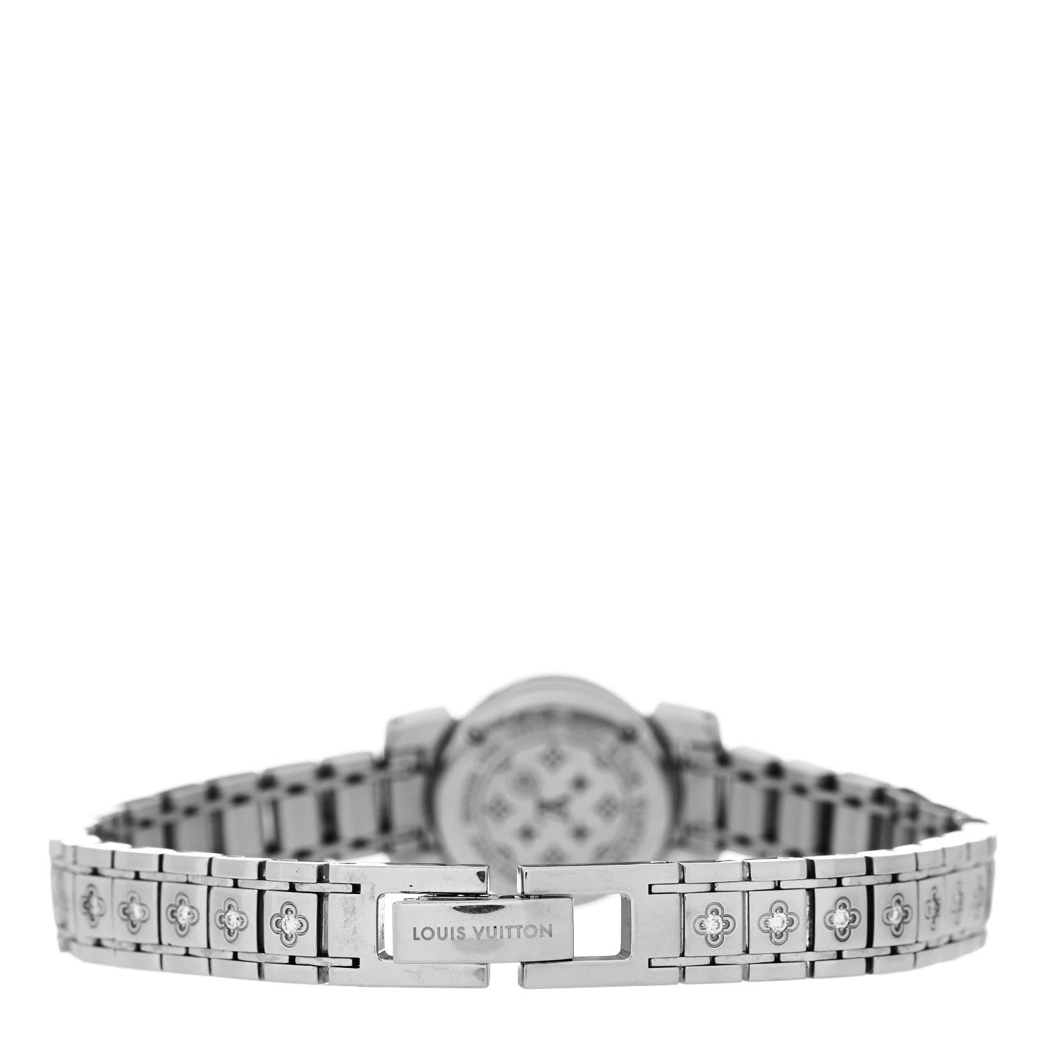 Louis Vuitton Stainless Steel Diamond Bezel 18mm Tambour Bijou Petale Quartz Watch Black 3 of 4