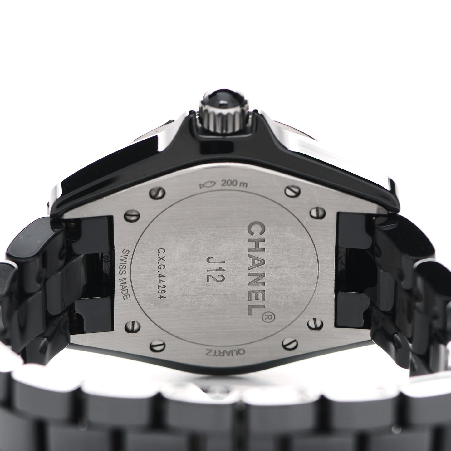 Stainless Steel Ceramic Diamond 33mm J12 Quartz Watch Black