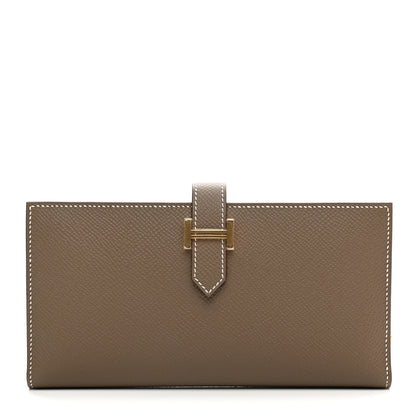 Hermes Epsom Bearn Gusset Wallet Etoupe 1 of 8