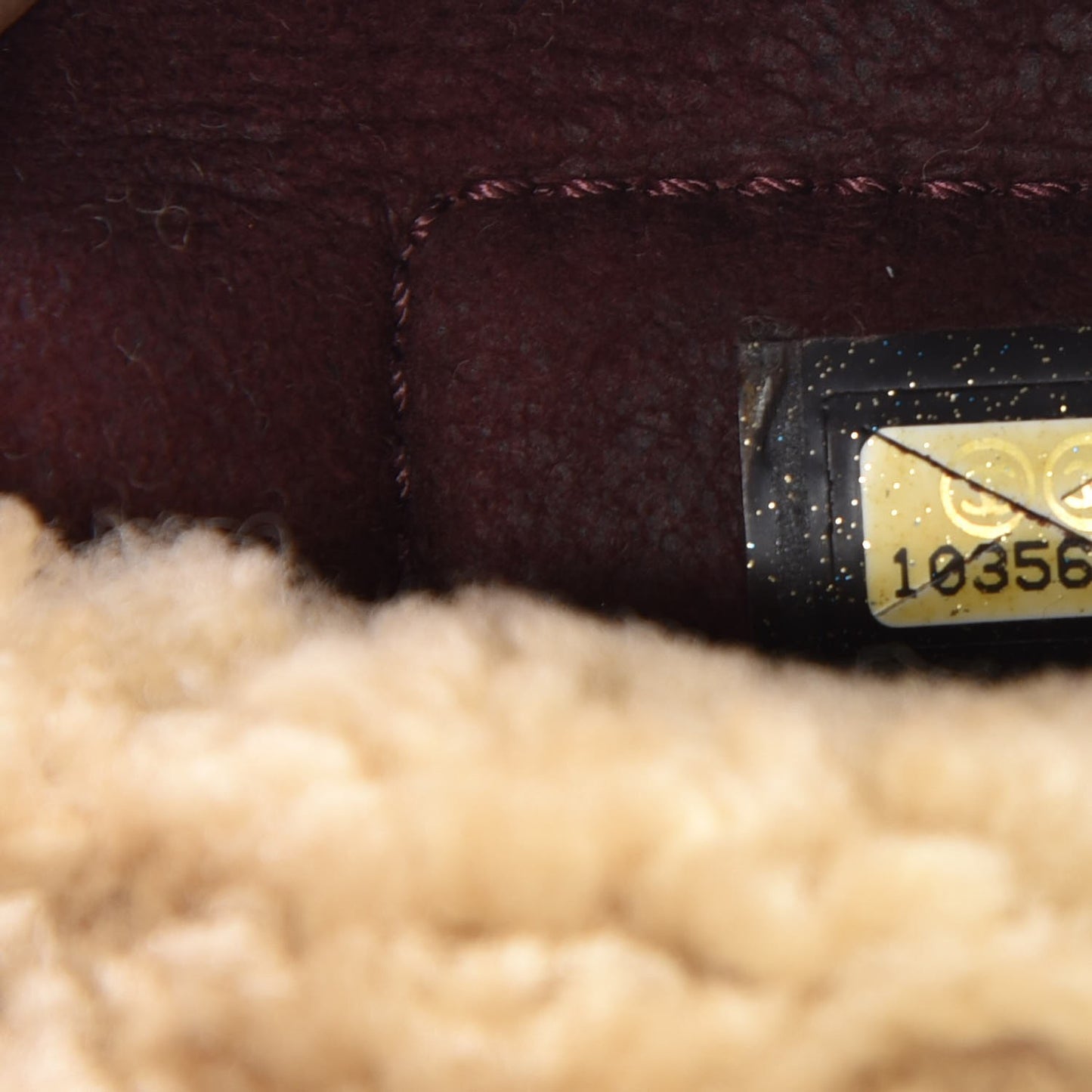 Shearling Quilted Medium Single Flap Brown