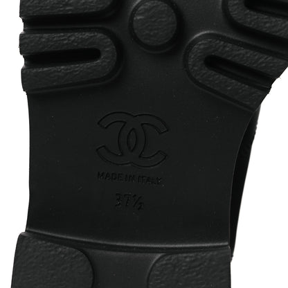 Chanel Calfskin Cap Toe CC Tall Boots 37.5 Black 8 of 11