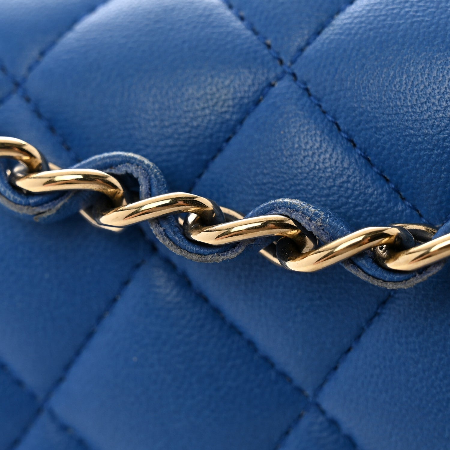 Chanel Lambskin Quilted Medium Double Flap Blue 11 of 12
