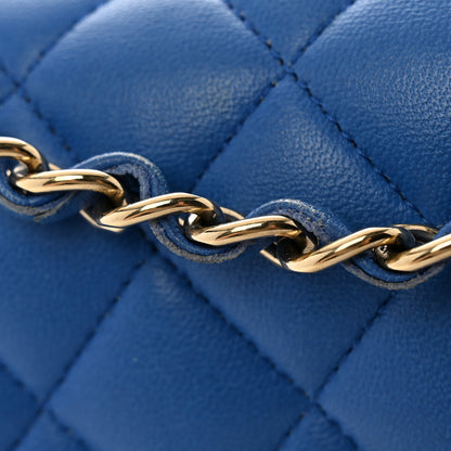 Chanel Lambskin Quilted Medium Double Flap Blue 11 of 12